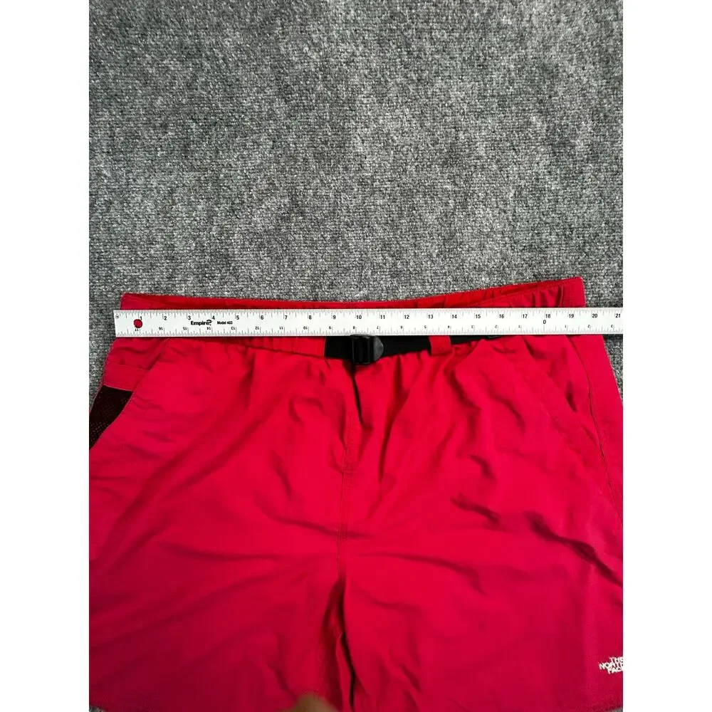 The North Face Red Nylon Hiking Trail Shorts Belted Men's XL Outdoor
